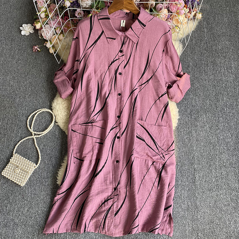 Women's Versatile Striped Long Sleeved Dress - 图片 8