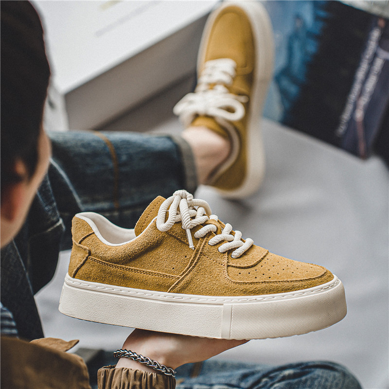 Harajuku Style For Students Sports Casual Lace-up Suede Shoes - 图片 3