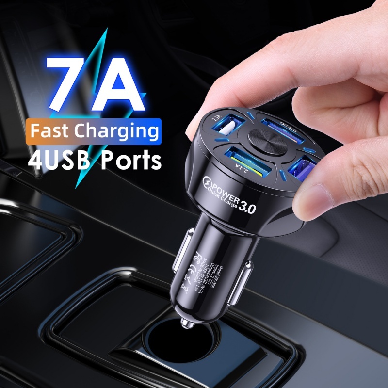 Fast Charge Car Charger One For Four Car Mobile Phone Charger Car Charger - 图片 2