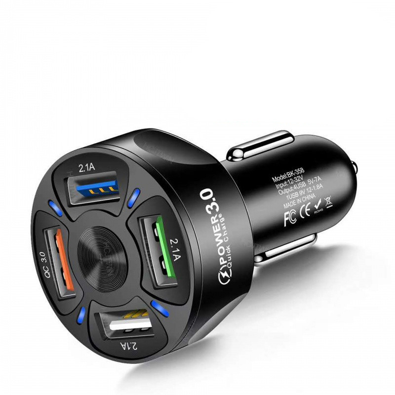 Fast Charge Car Charger One For Four Car Mobile Phone Charger Car Charger - 图片 4