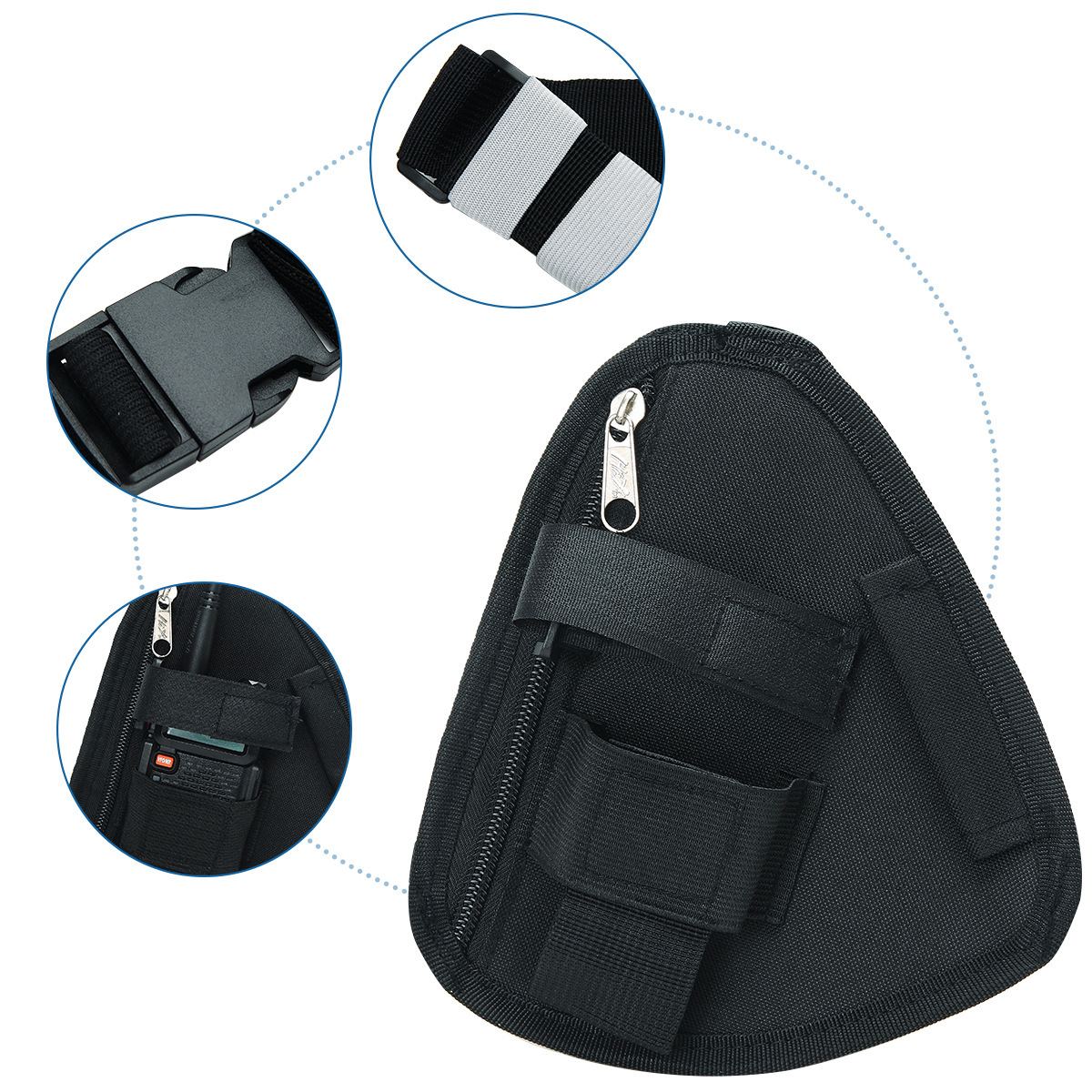 Walkie-Talkie Black Triangle Backpack Multifunctional Portable - 图片 9