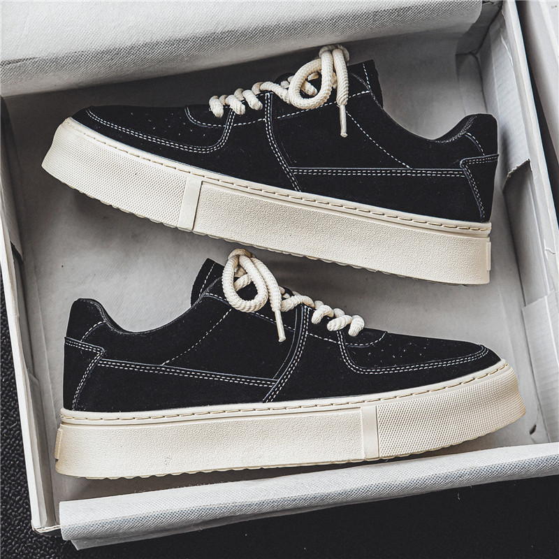 Harajuku Style For Students Sports Casual Lace-up Suede Shoes - 图片 4