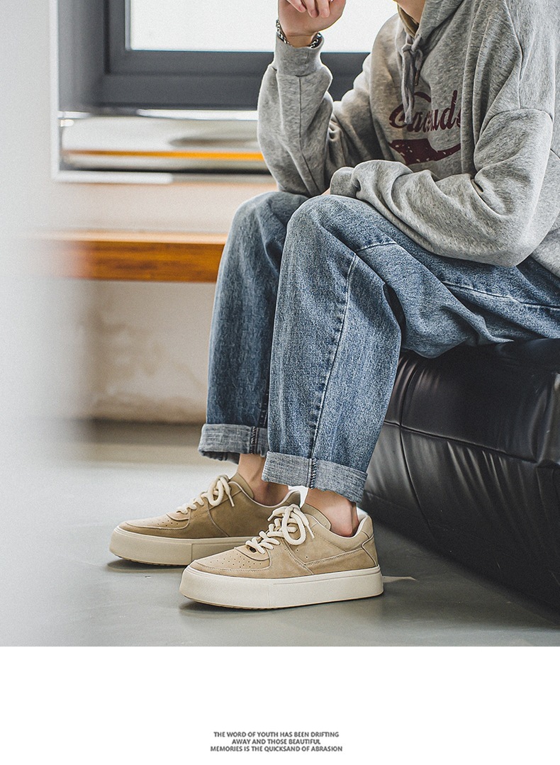 Harajuku Style For Students Sports Casual Lace-up Suede Shoes - 图片 10