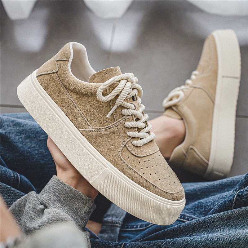 Harajuku Style For Students Sports Casual Lace-up Suede Shoes - 图片 2