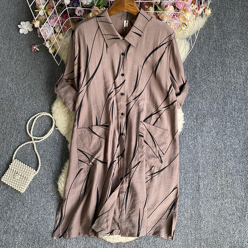 Women's Versatile Striped Long Sleeved Dress - 图片 7