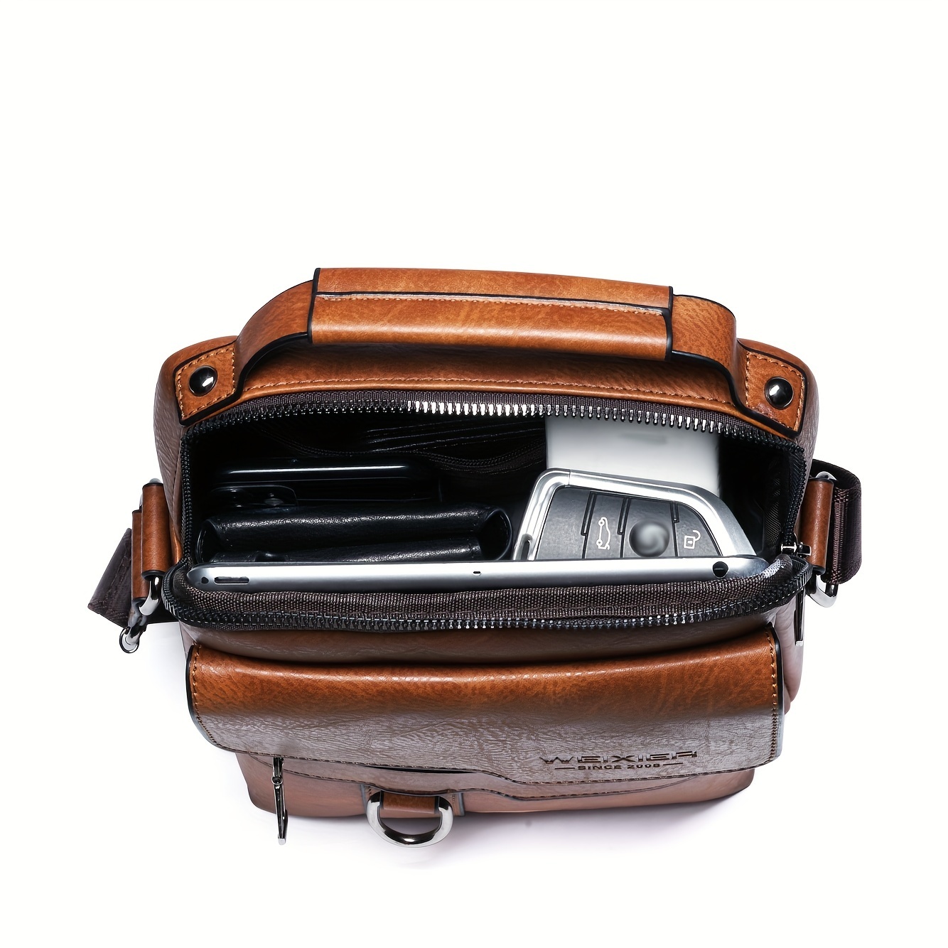 Men's New Shoulder Bag, Crossbody Bag For Men Messenger Bag Handbag, PU Leather Purse Messenger Crossbody Bags Casual New Product With Card Bag, PU Material With Card Holder Wallet - 图片 5