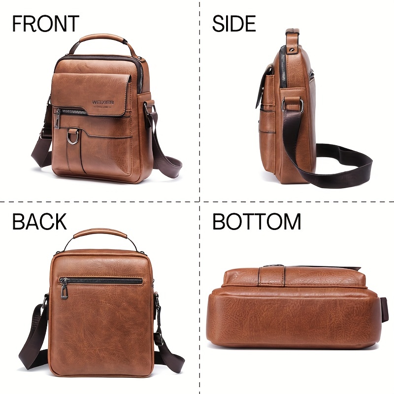 Men's New Shoulder Bag, Crossbody Bag For Men Messenger Bag Handbag, PU Leather Purse Messenger Crossbody Bags Casual New Product With Card Bag, PU Material With Card Holder Wallet - 图片 7