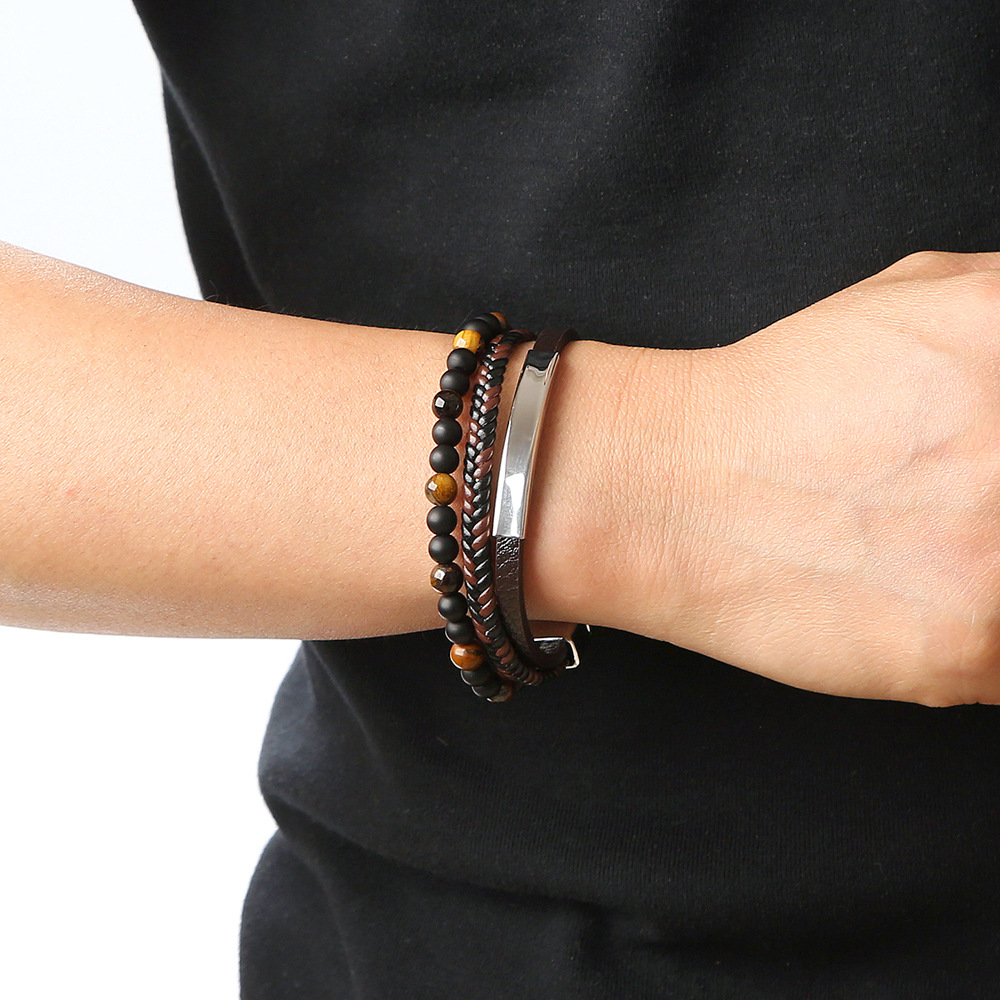 Men's Stainless Steel Bracelet Magnetic Buckle - 图片 3