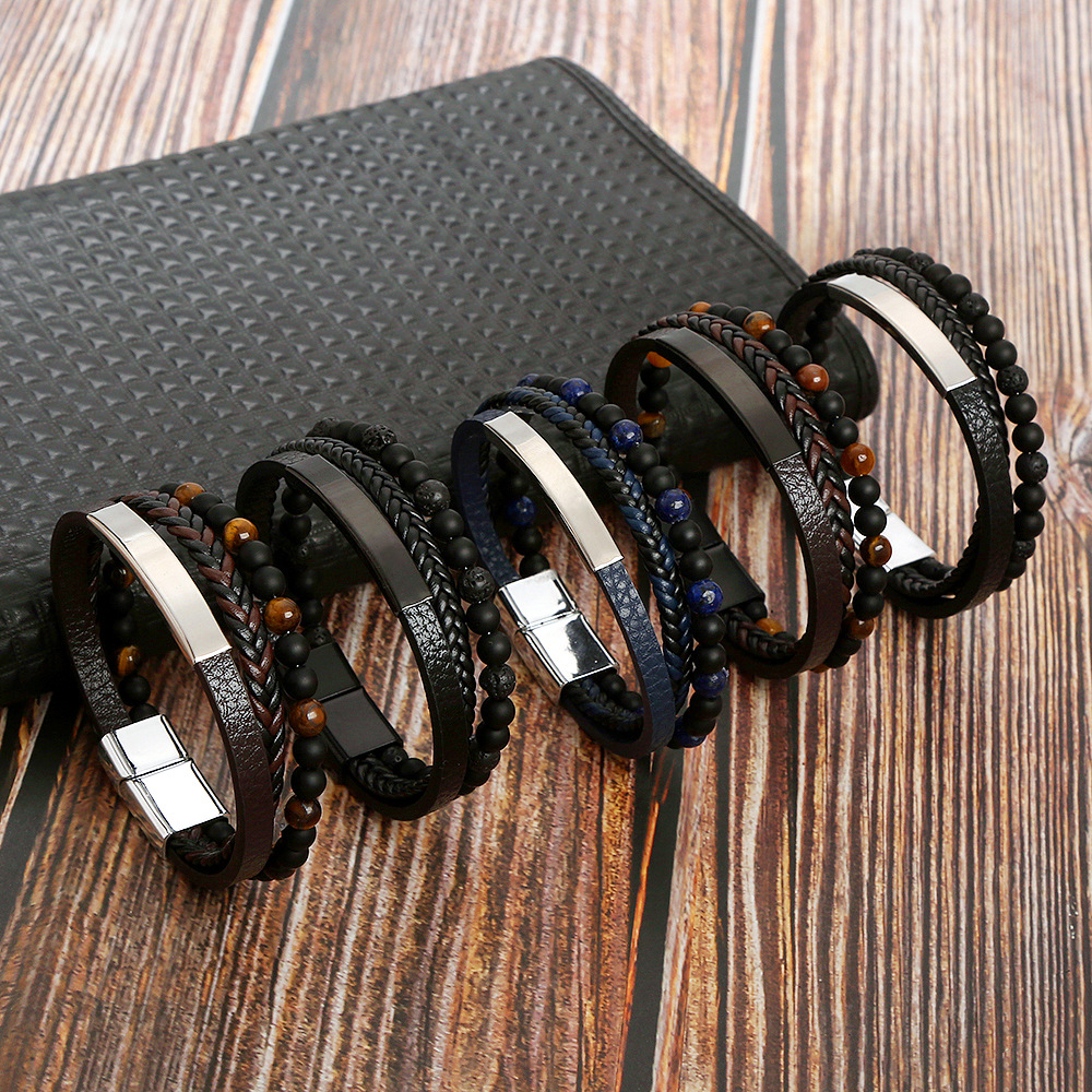 Men's Stainless Steel Bracelet Magnetic Buckle - 图片 2