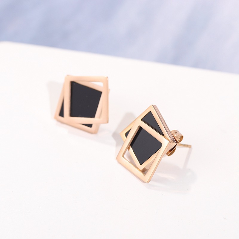 Titanium Steel Ear Studs Women's Simple Tassel - 图片 2