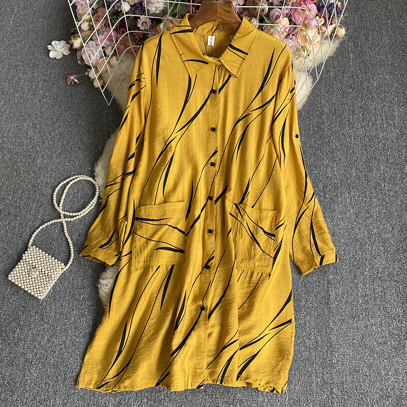 Women's Versatile Striped Long Sleeved Dress - 图片 5