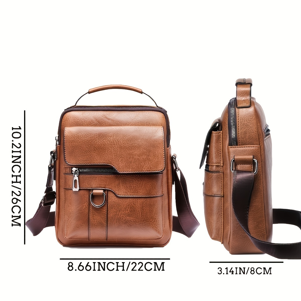 Men's New Shoulder Bag, Crossbody Bag For Men Messenger Bag Handbag, PU Leather Purse Messenger Crossbody Bags Casual New Product With Card Bag, PU Material With Card Holder Wallet - 图片 6
