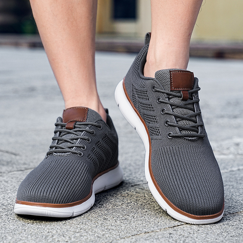 Plus-size Mens Shoes Flyknit Mesh Shoes Casual Sports Shoes - 图片 3